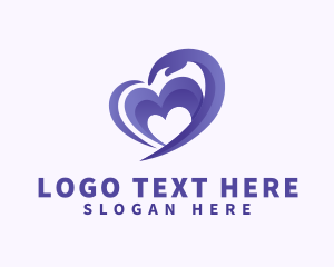 Teamwork - Purple Heart Hand logo design