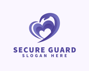 Social Welfare - Purple Heart Hand logo design