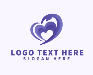 Finger Heart - Purple Heart Hand logo design