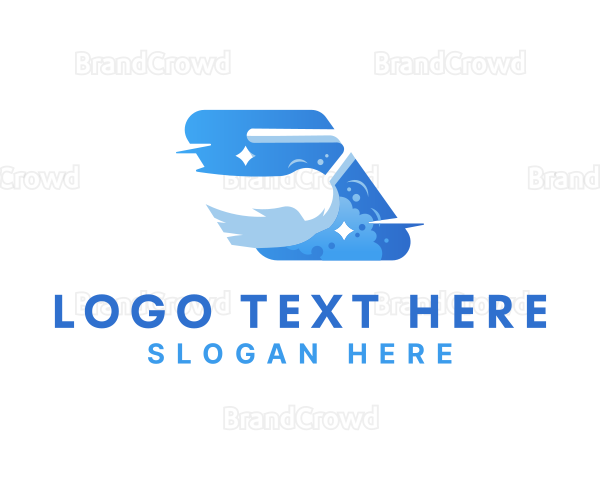 Cleaning Broom Sweeping Logo