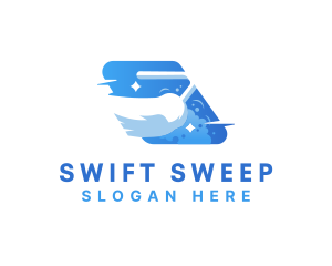 Cleaning Broom Sweeping logo design