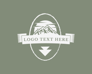 Mountain - Rustic Alpine Banner logo design