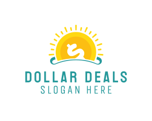Dollar - Dollar Bitcoin Sun logo design