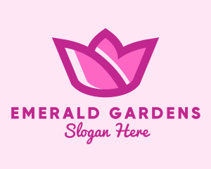 Pink Tulip Flower logo design