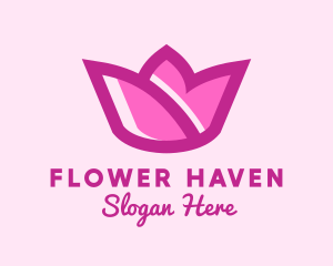 Pink Tulip Flower logo design