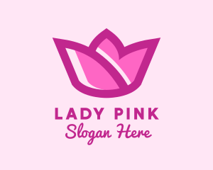 Pink Tulip Flower logo design