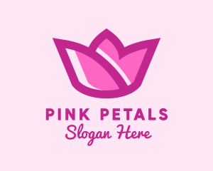 Pink Tulip Flower logo design