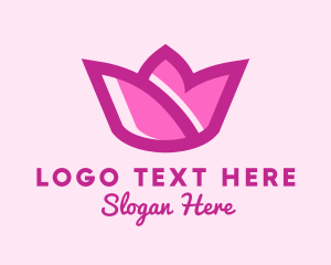 Pink Tulip Flower Logo