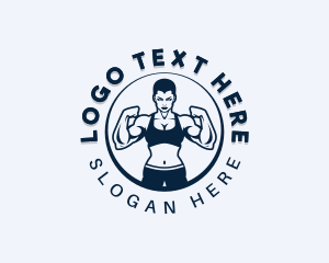 Fitness - Muscle Fitness Workout logo design