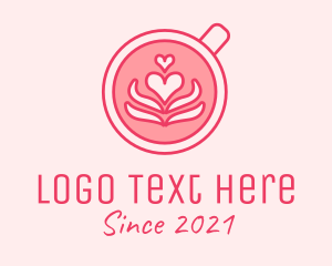 Valentine - Pink Coffee Lover logo design