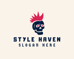 Mohawk Punk Skull Streetwear  Logo