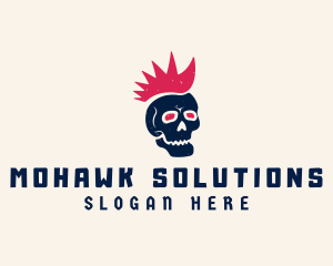 Mohawk Punk Skull Streetwear  logo design