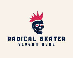 Mohawk Punk Skull Streetwear  logo design