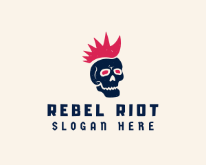 Mohawk Punk Skull Streetwear  logo design