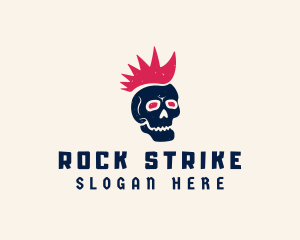 Mohawk Punk Skull Streetwear  logo design