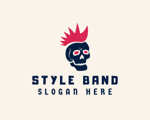 Mohawk Punk Skull Streetwear  logo design