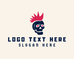 Mohawk - Mohawk Punk Skull Streetwear logo design