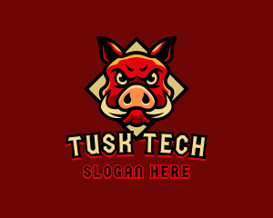 Tusk - Wild Boar Animal logo design