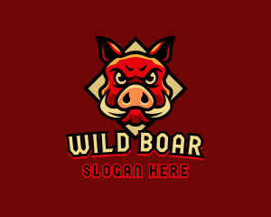 Wild Boar Animal logo design