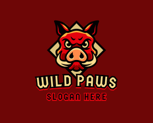 Wild Boar Animal logo design