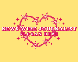 Wire Heart Love logo design