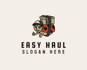 Ladybug Man Delivery logo design