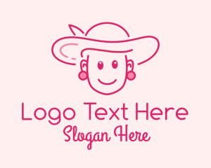 Hat - Cute Elegant Lady logo design