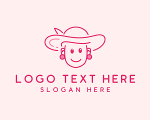 Hat - Cute Elegant Lady logo design