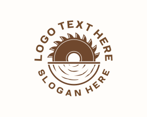 Wood - Saw Wood Construction logo design