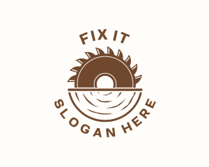 Saw Wood Construction logo design