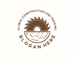 Saw Wood Construction logo design