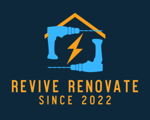 Power Drill Home Repair logo design