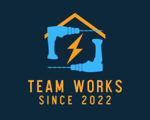 Crew - Power Drill Home Repair logo design