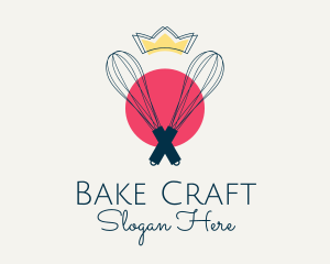 Crown Baking Whisk logo design