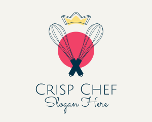 Crown Baking Whisk logo design