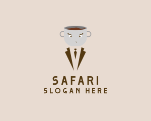 Cafe - Coffee Cup Suit logo design