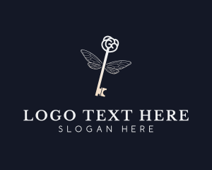 Luxury Key Wings logo design