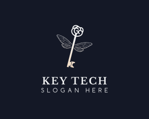 Luxury Key Wings logo design