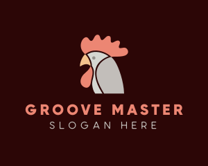 Poultry Farm - Chicken Rooster Head logo design
