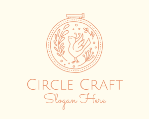 Nature Bird Embroidery logo design