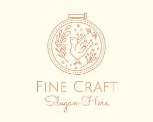 Nature Bird Embroidery logo design