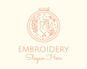 Nature Bird Embroidery logo design