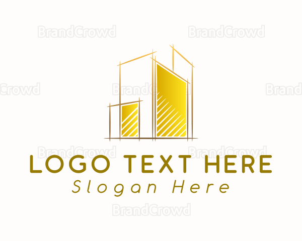 Gold Building Construction Logo