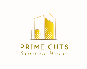 Gold Building Construction logo design