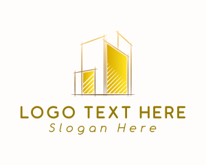 Gold Building Construction Logo