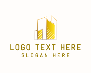 Luxury - Gold Building Construction logo design