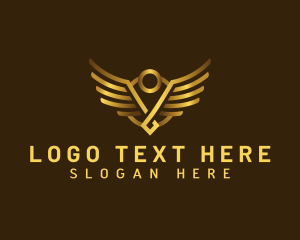 Cherubim - Holy Wings Halo logo design