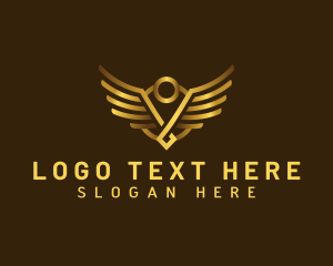 Angel - Holy Wings Halo logo design