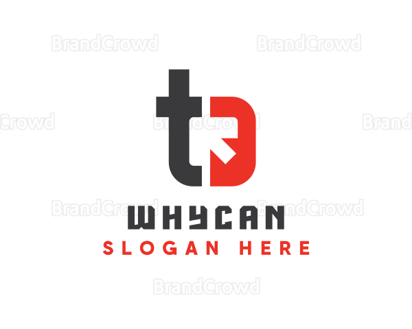 Modern Arrow Letter T & B Logo
