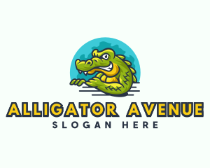 Alligator - Wild Crocodile Reptile logo design